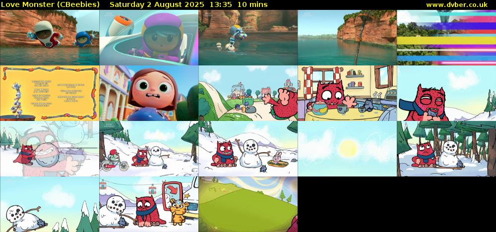 Love Monster (CBeebies) Saturday 2 August 2025 13:35 - 13:45
