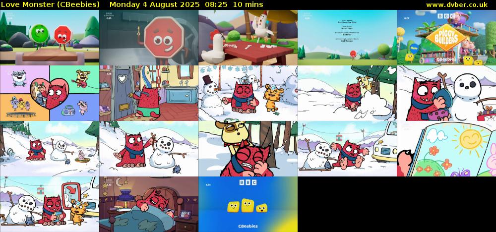 Love Monster (CBeebies) Monday 4 August 2025 08:25 - 08:35