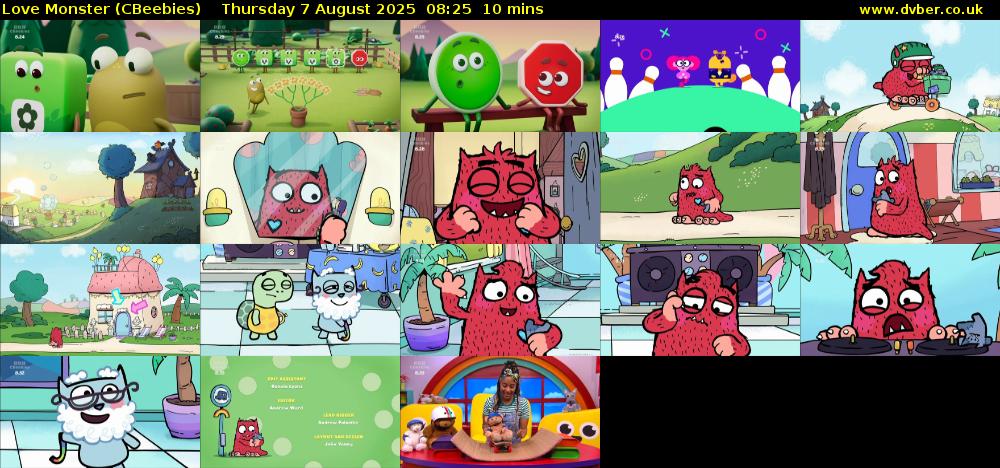 Love Monster (CBeebies) Thursday 7 August 2025 08:25 - 08:35