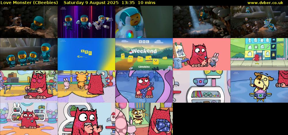 Love Monster (CBeebies) Saturday 9 August 2025 13:35 - 13:45