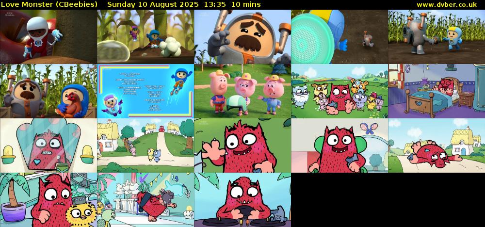 Love Monster (CBeebies) Sunday 10 August 2025 13:35 - 13:45