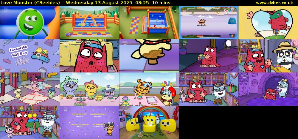 Love Monster (CBeebies) Wednesday 13 August 2025 08:25 - 08:35
