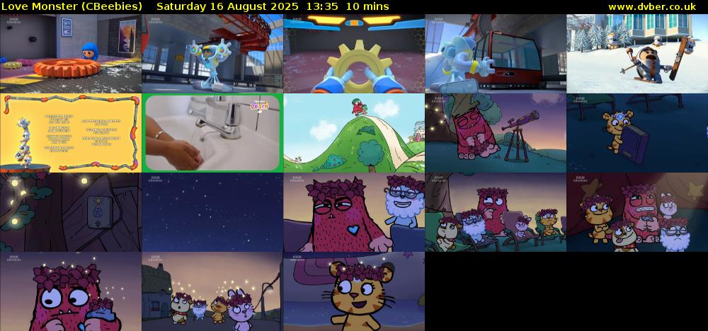 Love Monster (CBeebies) Saturday 16 August 2025 13:35 - 13:45