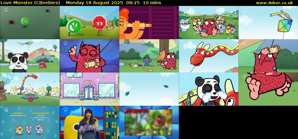 Love Monster (CBeebies) Monday 18 August 2025 08:25 - 08:35