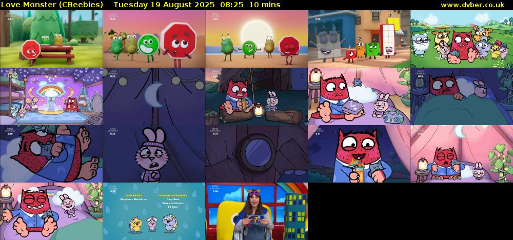 Love Monster (CBeebies) Tuesday 19 August 2025 08:25 - 08:35