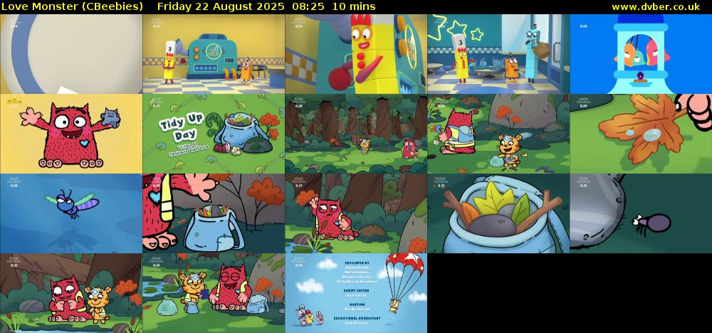 Love Monster (CBeebies) Friday 22 August 2025 08:25 - 08:35