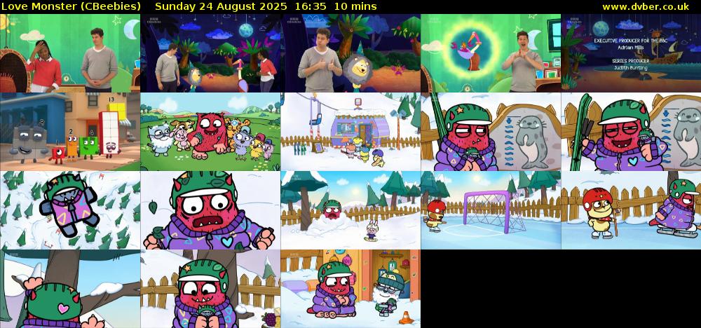 Love Monster (CBeebies) Sunday 24 August 2025 16:35 - 16:45