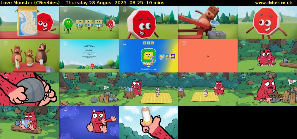 Love Monster (CBeebies) Thursday 28 August 2025 08:25 - 08:35