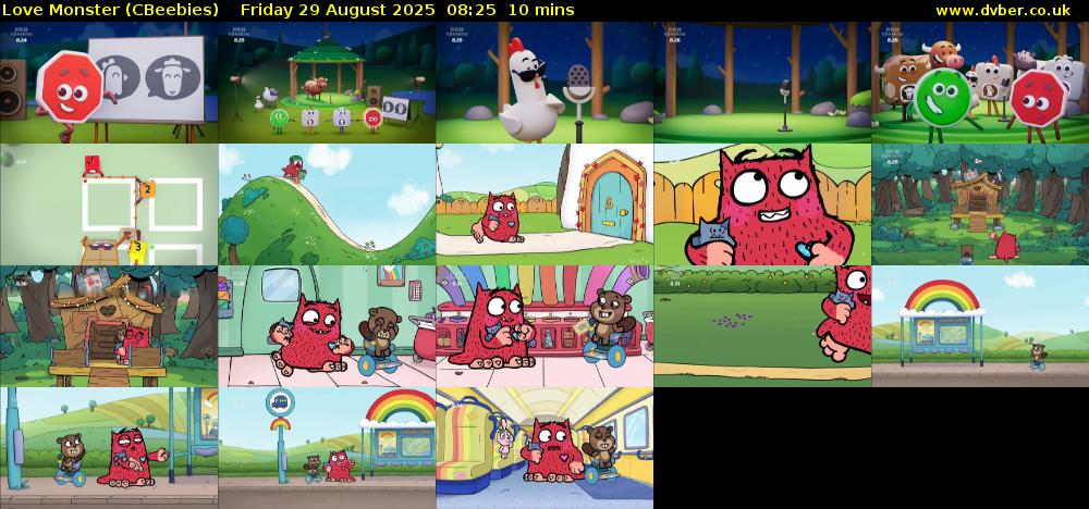 Love Monster (CBeebies) Friday 29 August 2025 08:25 - 08:35