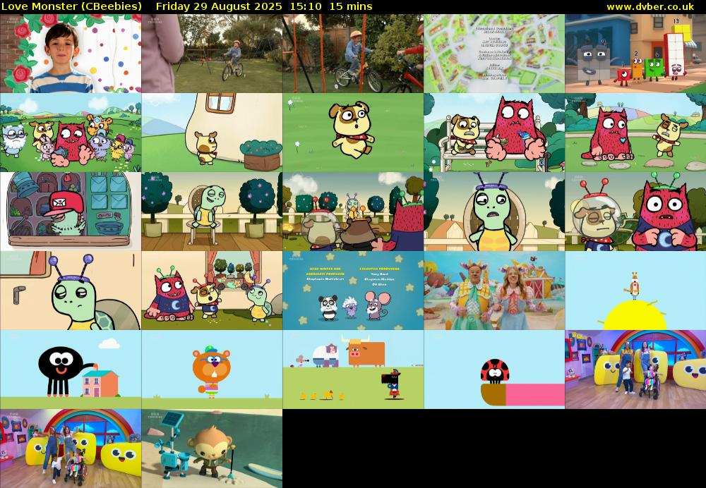 Love Monster (CBeebies) Friday 29 August 2025 15:10 - 15:25