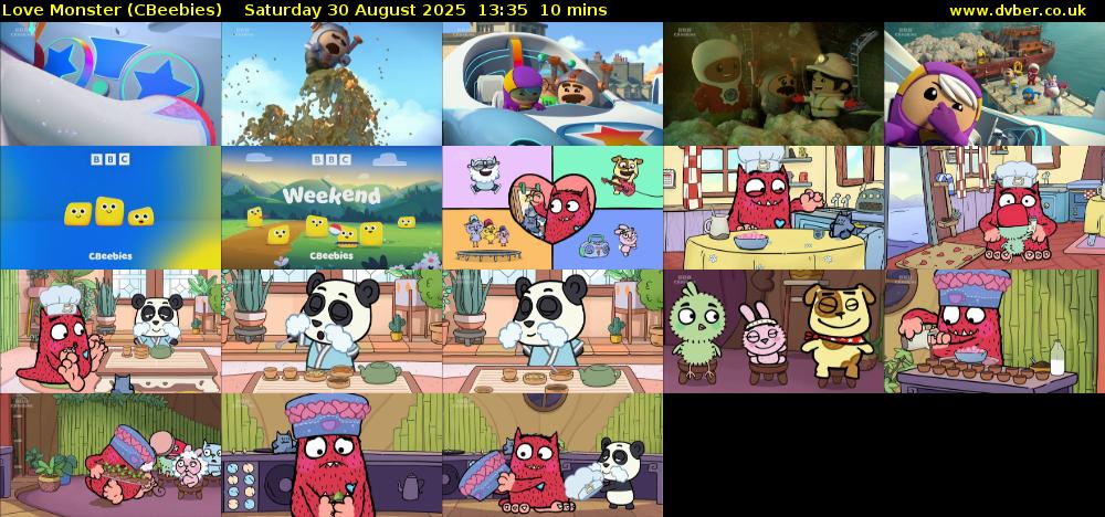 Love Monster (CBeebies) Saturday 30 August 2025 13:35 - 13:45