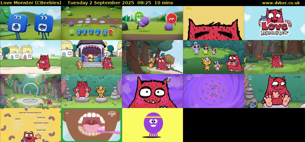 Love Monster (CBeebies) Tuesday 2 September 2025 08:25 - 08:35