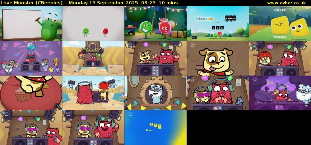 Love Monster (CBeebies) Monday 15 September 2025 08:25 - 08:35
