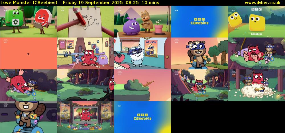 Love Monster (CBeebies) Friday 19 September 2025 08:25 - 08:35