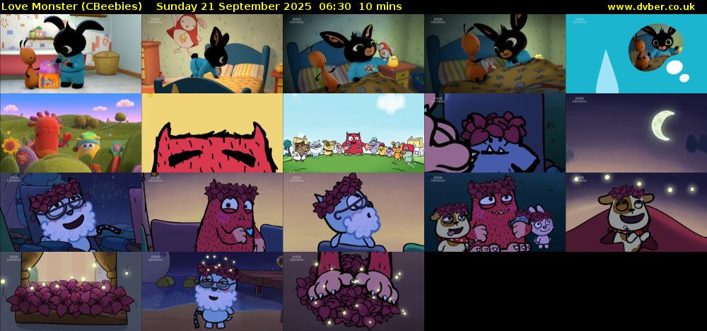 Love Monster (CBeebies) Sunday 21 September 2025 06:30 - 06:40