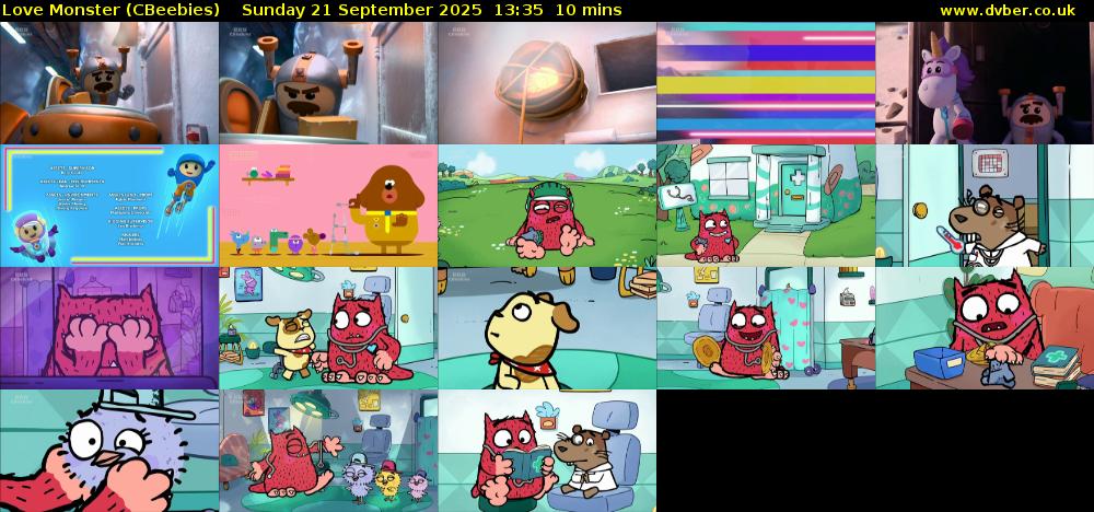 Love Monster (CBeebies) Sunday 21 September 2025 13:35 - 13:45