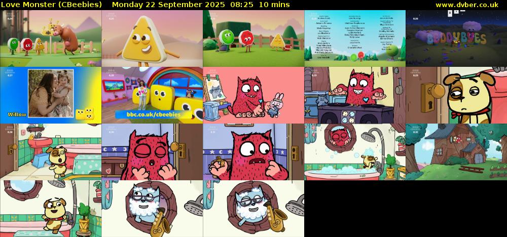 Love Monster (CBeebies) Monday 22 September 2025 08:25 - 08:35