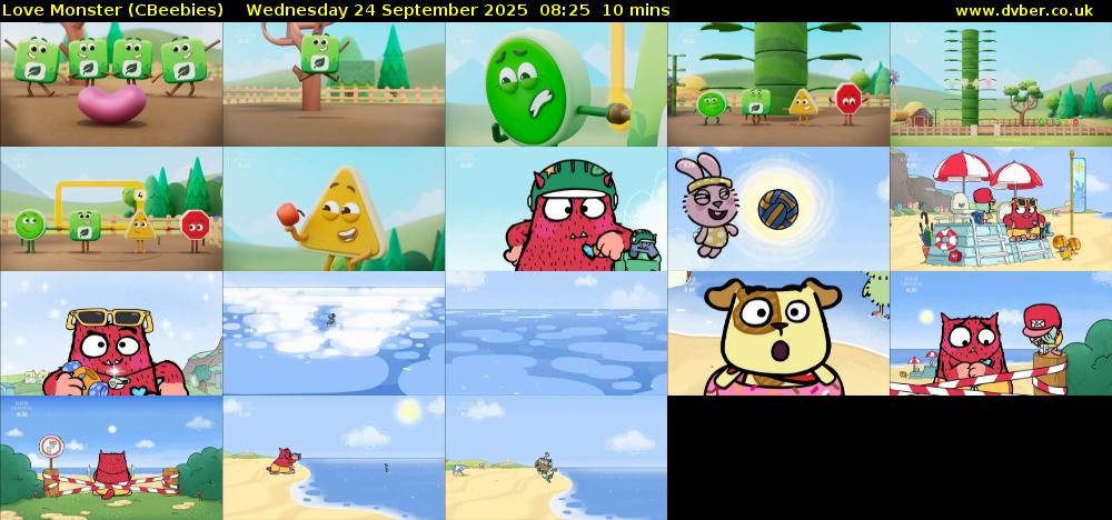 Love Monster (CBeebies) Wednesday 24 September 2025 08:25 - 08:35
