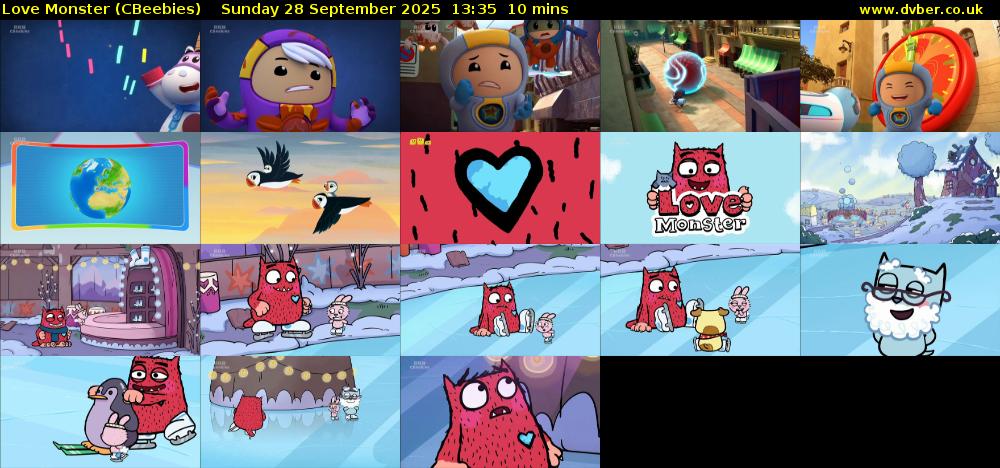 Love Monster (CBeebies) Sunday 28 September 2025 13:35 - 13:45