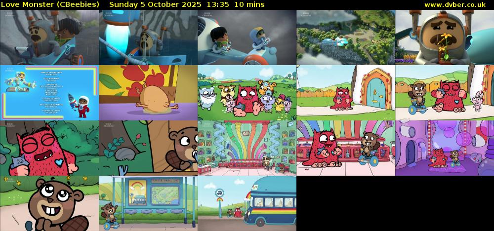 Love Monster (CBeebies) Sunday 5 October 2025 13:35 - 13:45