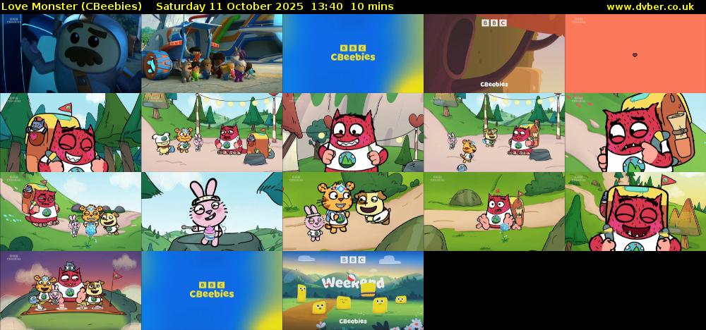 Love Monster (CBeebies) Saturday 11 October 2025 13:40 - 13:50