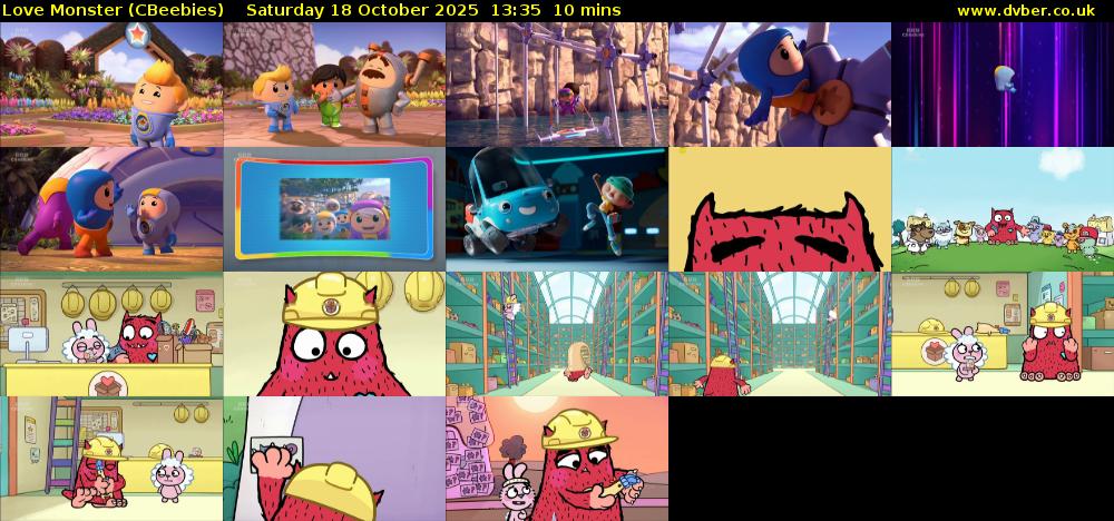 Love Monster (CBeebies) Saturday 18 October 2025 13:35 - 13:45