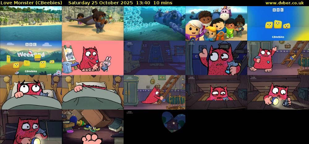 Love Monster (CBeebies) Saturday 25 October 2025 13:40 - 13:50