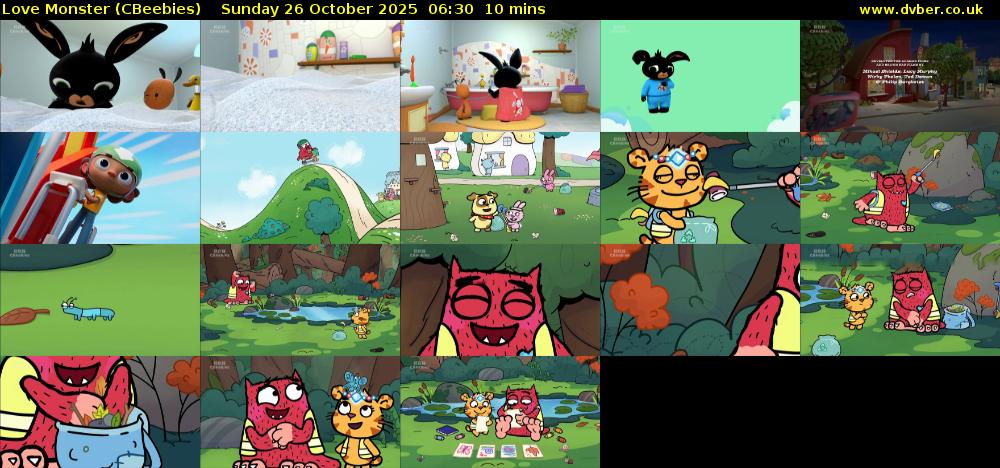 Love Monster (CBeebies) Sunday 26 October 2025 06:30 - 06:40