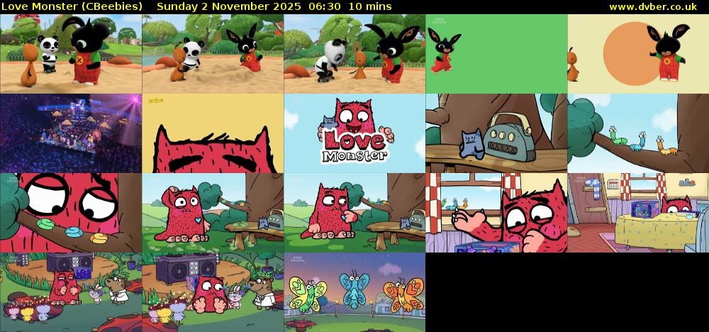 Love Monster (CBeebies) Sunday 2 November 2025 06:30 - 06:40