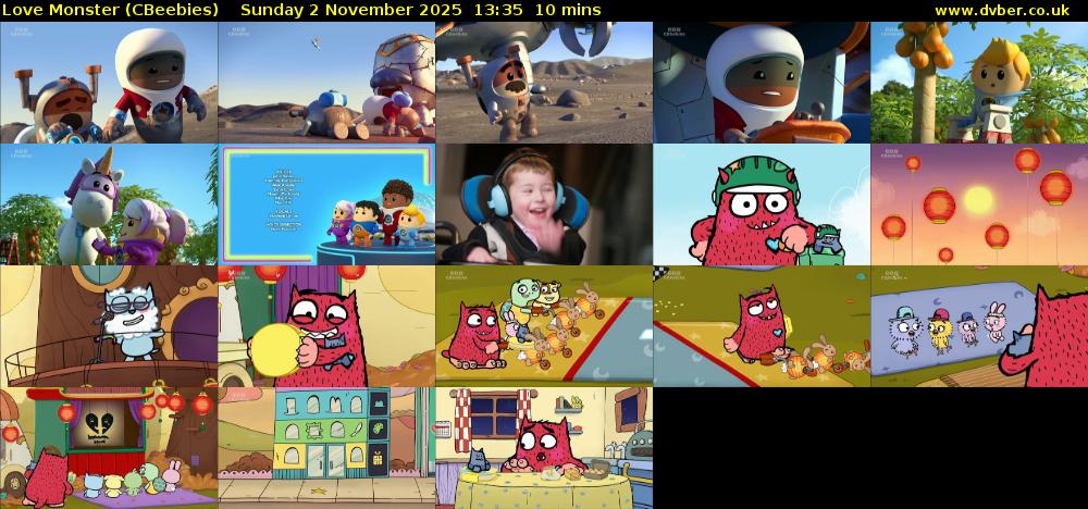 Love Monster (CBeebies) Sunday 2 November 2025 13:35 - 13:45