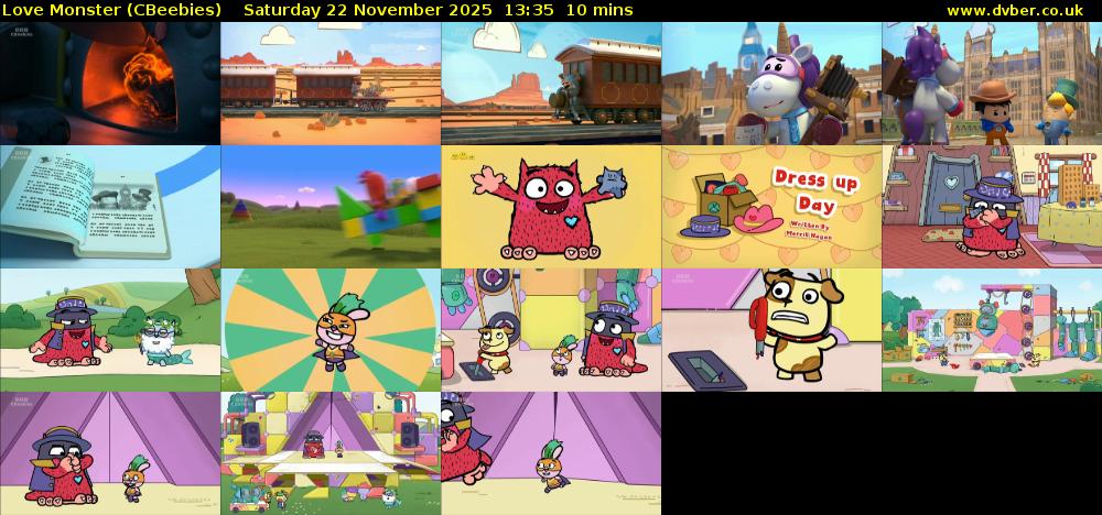 Love Monster (CBeebies) Saturday 22 November 2025 13:35 - 13:45
