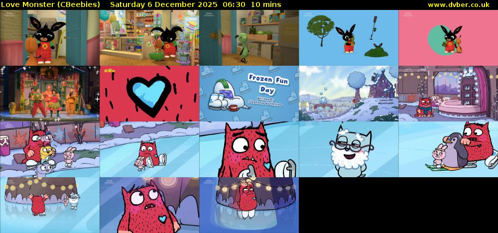 Love Monster (CBeebies) Saturday 6 December 2025 06:30 - 06:40