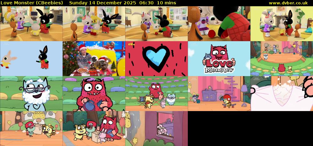 Love Monster (CBeebies) Sunday 14 December 2025 06:30 - 06:40