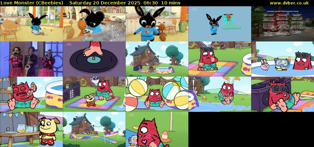 Love Monster (CBeebies) Saturday 20 December 2025 06:30 - 06:40