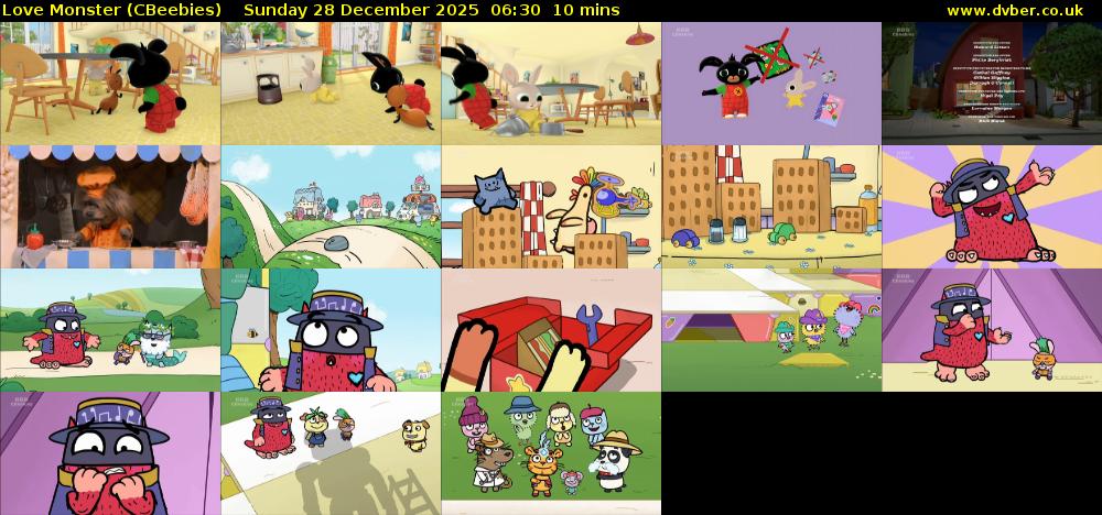 Love Monster (CBeebies) Sunday 28 December 2025 06:30 - 06:40