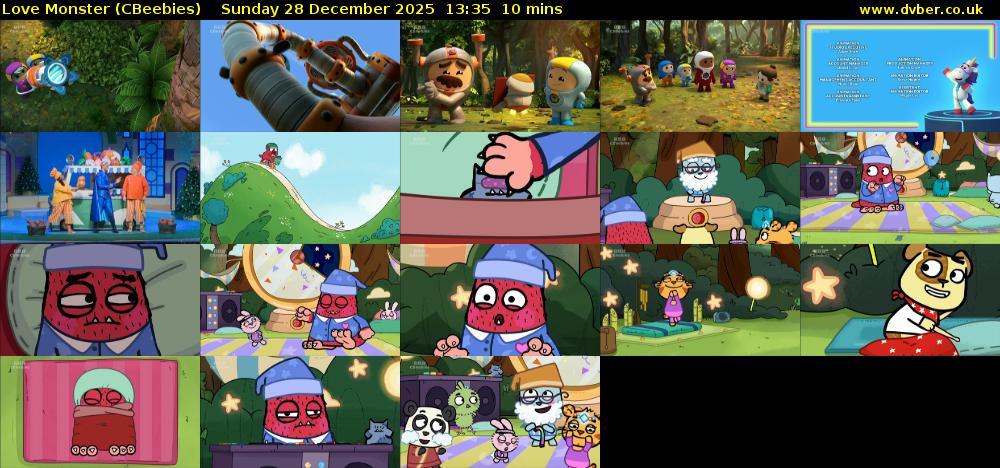 Love Monster (CBeebies) Sunday 28 December 2025 13:35 - 13:45