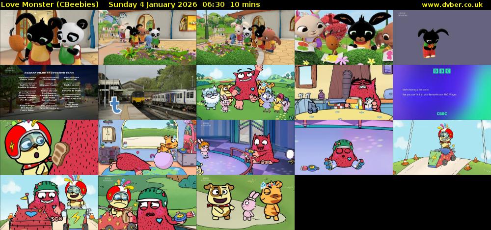 Love Monster (CBeebies) Sunday 4 January 2026 06:30 - 06:40