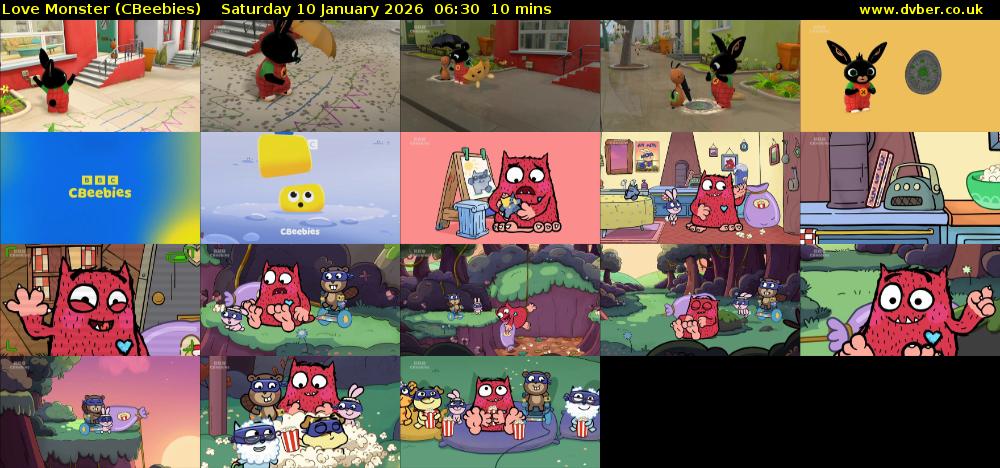 Love Monster (CBeebies) Saturday 10 January 2026 06:30 - 06:40