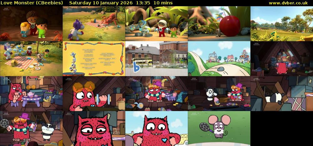 Love Monster (CBeebies) Saturday 10 January 2026 13:35 - 13:45