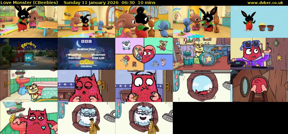 Love Monster (CBeebies) Sunday 11 January 2026 06:30 - 06:40