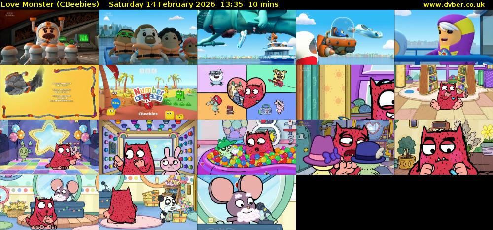 Love Monster (CBeebies) Saturday 14 February 2026 13:35 - 13:45
