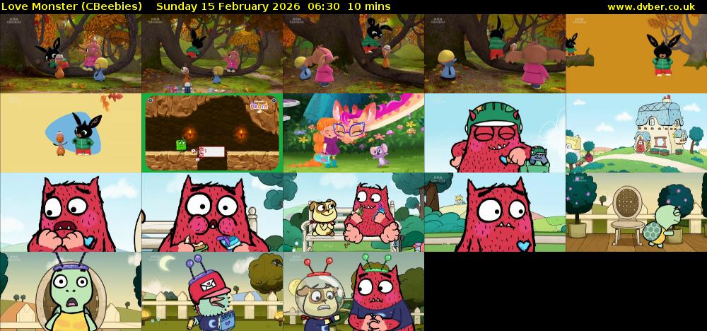 Love Monster (CBeebies) Sunday 15 February 2026 06:30 - 06:40