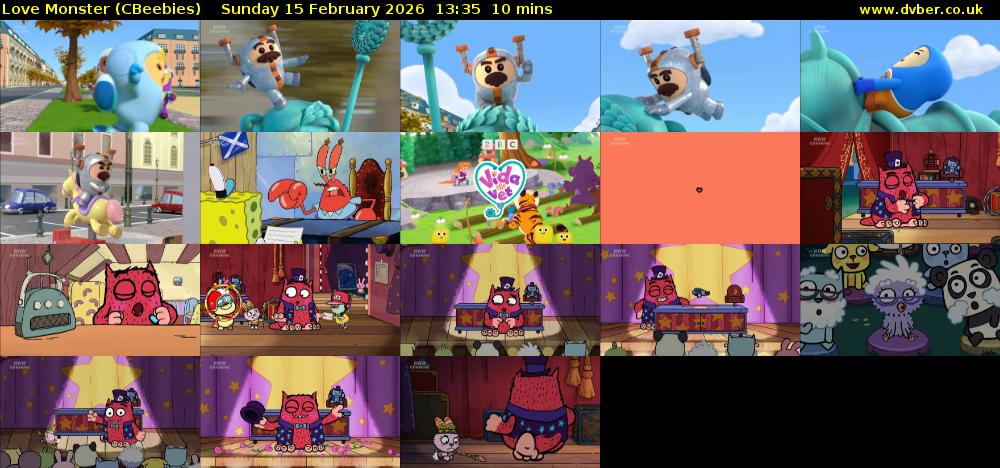 Love Monster (CBeebies) Sunday 15 February 2026 13:35 - 13:45