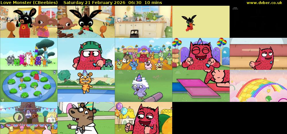 Love Monster (CBeebies) Saturday 21 February 2026 06:30 - 06:40