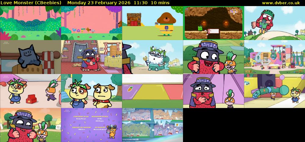 Love Monster (CBeebies) Monday 23 February 2026 11:30 - 11:40