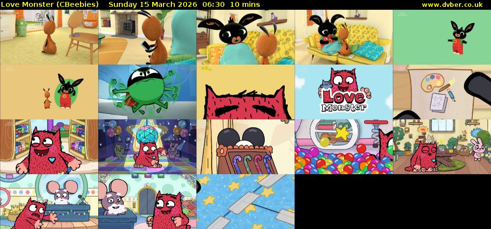 Love Monster (CBeebies) Sunday 15 March 2026 06:30 - 06:40