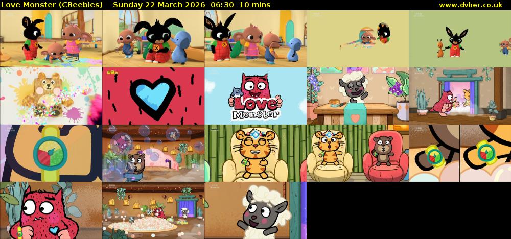 Love Monster (CBeebies) Sunday 22 March 2026 06:30 - 06:40