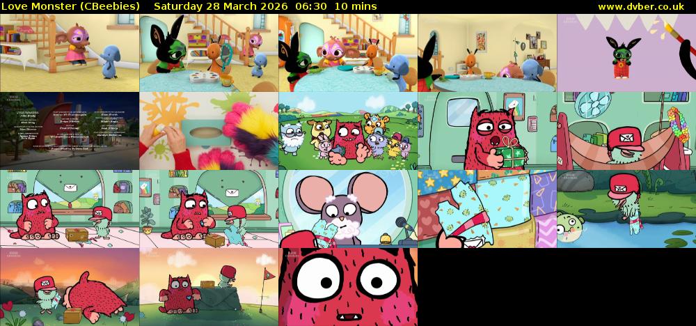 Love Monster (CBeebies) Saturday 28 March 2026 06:30 - 06:40