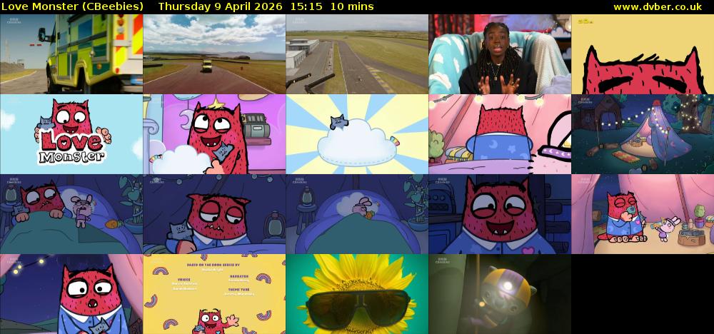 Love Monster (CBeebies) Thursday 9 April 2026 15:15 - 15:25