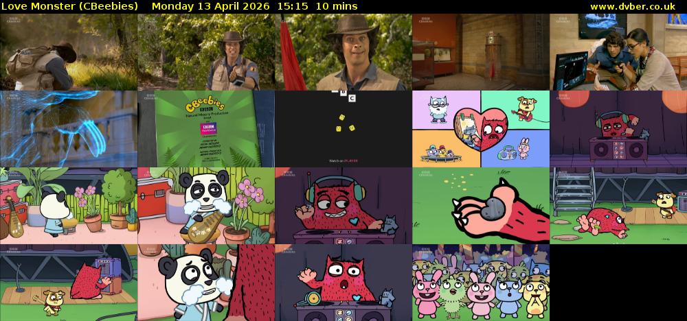Love Monster (CBeebies) Monday 13 April 2026 15:15 - 15:25
